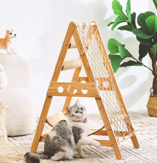Net Cat Climbing Frame Wooden